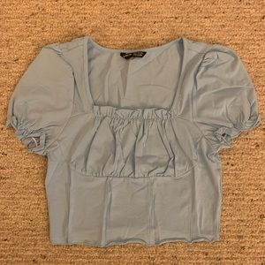 Shein Puff Sleeve Frill Trim Milkmaid